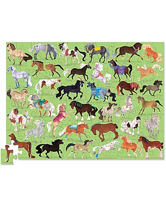 Crocodile Creek Puzzle 100 Pezzi in Tubo con 36 Meravigliosi Cavalli! Giochi STEM