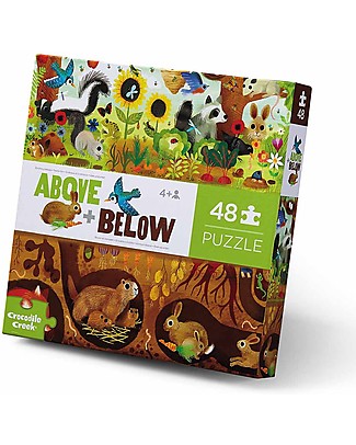 Crocodile Creek Puzzle 48 Pezzi Sopra e Sotto - Animali del Giardino Puzzle