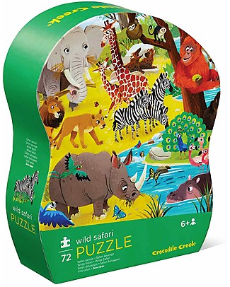 Crocodile Creek Puzzle 72 Pezzi con gli Animali del Safari - Bellissima Scatola Illustrata e Fantastica Idea Regalo! Puzzle