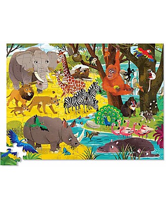 Crocodile Creek Puzzle 72 Pezzi con gli Animali del Safari - Bellissima Scatola Illustrata e Fantastica Idea Regalo! Puzzle