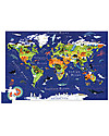 Crocodile Creek Puzzle Scatola Tonda (60 pezzi) - Mappa del Mondo e Animali Puzzle