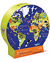 Crocodile Creek Puzzle Scatola Tonda (60 pezzi) - Mappa del Mondo e Animali Puzzle