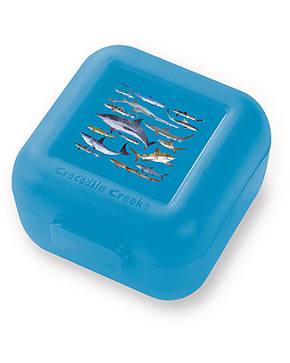 Crocodile Creek Set da 2 Contenitori Porta Merenda, Squali - 7,50 x 9 x 5 cm Contenitori Latte e Snack