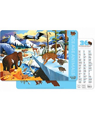 Crocodile Creek Tovaglietta Pappa 2-in-1, 36 Animali Preistorici - 28 x 43,5 cm Tovagliette_