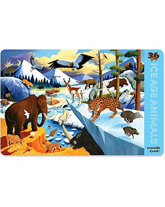 Crocodile Creek Tovaglietta Pappa 2-in-1, 36 Animali Preistorici - 28 x 43,5 cm Tovagliette_