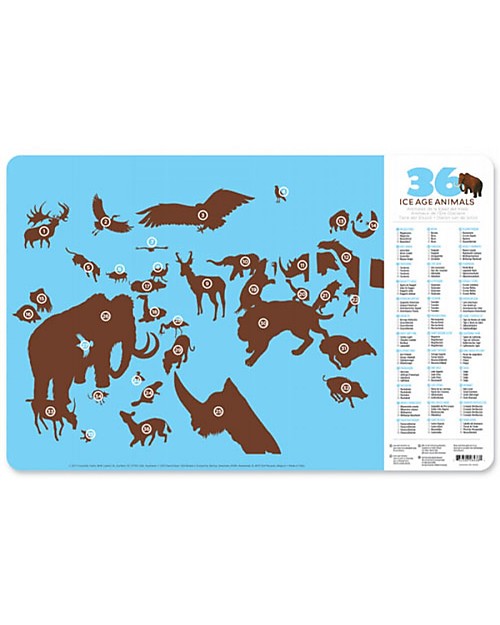 Crocodile Creek Tovaglietta Pappa 2-in-1, 36 Animali Preistorici - 28 x 43,5 cm Tovagliette_