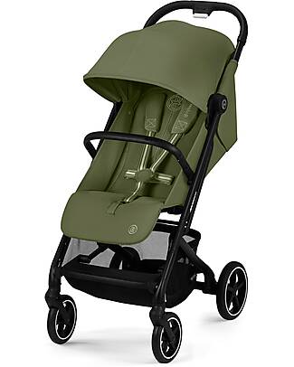 Cybex Beezy Stroller - Moss Green - Black Frame - The Most Compact Lights Strollers