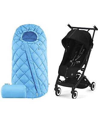 Cybex Duo Libelle - Passeggino Libelle + Sacco Coprigambe Snogga 2 Omaggio - Moon Black/Black + Beach Blue/Turquoise Passeggini Trio e Duo