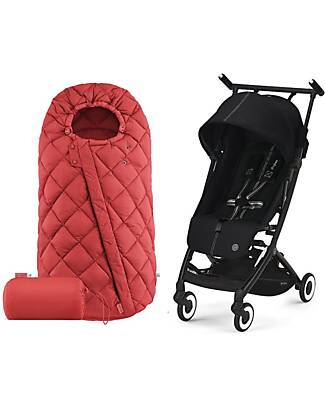 Cybex Duo Libelle - Passeggino Libelle + Sacco Coprigambe Snogga 2 Omaggio - Moon Black/Black + Hibiscus Red/Red Passeggini Trio e Duo