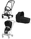 Cybex DUO Mios3 - Telaio Passeggino Chrome Black con Seat Pack e Navicella Sepia Black Passeggini Trio e Duo