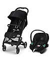 Cybex Duo Passeggino Beezy + Seggiolino Aton S2 i-Size - Moon Black/Black Passeggini Trio e Duo