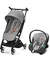 Cybex Duo Passeggino Libelle + Seggiolino Aton S2 i-Size - Lava Grey/Mid Grey Passeggini Trio e Duo