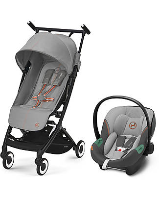 Cybex Duo Passeggino Libelle + Seggiolino Aton S2 i-Size - Lava Grey/Mid Grey Passeggini Trio e Duo
