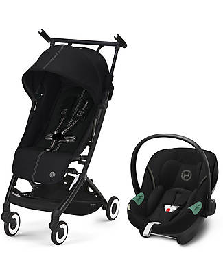 Cybex Duo Passeggino Libelle + Seggiolino Aton S2 i-Size - Moon Black/Black Passeggini Trio e Duo