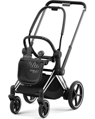 Cybex DUO Priam4 - Telaio Passeggino Chrome Black con Seat Pack e Navicella Leaf Green Passeggini Trio e Duo