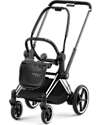 Cybex DUO Priam4 - Telaio Passeggino Chrome Black con Seat Pack e Navicella Mirage Grey Passeggini Trio e Duo