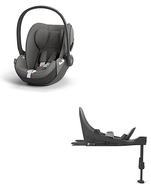 Cybex Duo Seggiolino Auto Cloud T I-Size + Base - Mirage Grey - Innovativa Tecnologia di Reclinazione Seggiolini Auto Gruppo 0+/1
