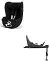 Cybex Duo  Seggiolino Auto Sirona T i-Size + Base - Sepia Black - Rotazione a 360° Seggiolini Auto Gruppo 0+/1