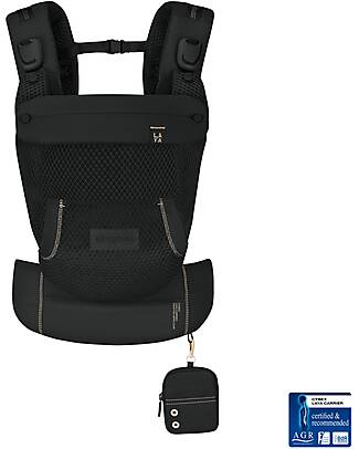 Cybex Laya Carrier - Magic Black - Ergonomic and Breathable from Birth up to 3 Years Baby Carriers