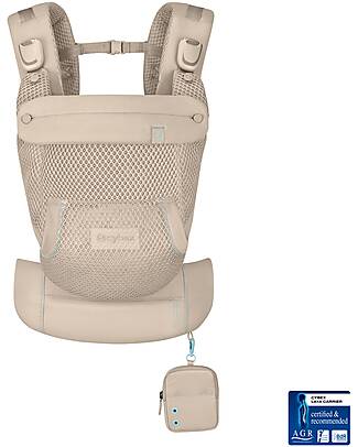 Cybex Marsupio Laya - Almond Beige - Ergonomico e Traspirante dalla Nascita fino a 3 anni Marsupi