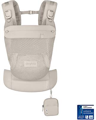 Cybex Marsupio Laya - Dune Grey - Ergonomico e Traspirante dalla Nascita fino a 3 anni Marsupi