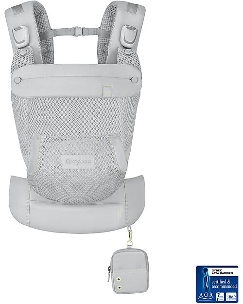 Cybex Marsupio Laya - Fog Grey - Ergonomico e Traspirante dalla Nascita fino a 3 anni Marsupi