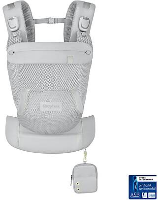 Cybex Marsupio Laya - Fog Grey - Ergonomico e Traspirante dalla Nascita fino a 3 anni Marsupi