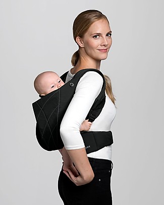 Cybex Marsupio Yema Click - Deep Black - dalla Nascita ai 15 Kg - Sistema Aggancio e Sgancio Rapido - Ergonomia e Comfort ai Massimi Livelli! Marsupi