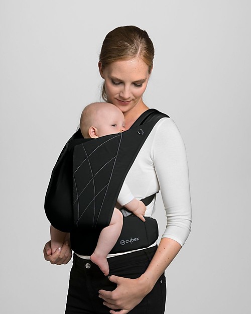 Cybex Marsupio Yema Click - Deep Black - dalla Nascita ai 15 Kg - Sistema Aggancio e Sgancio Rapido - Ergonomia e Comfort ai Massimi Livelli! Marsupi