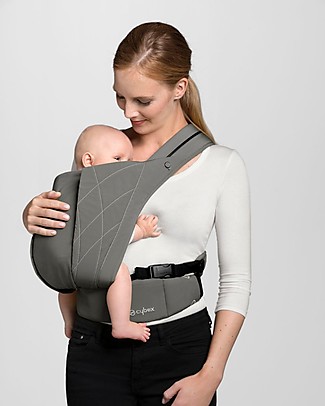 Cybex Marsupio Yema Click - Soho Grey - dalla Nascita ai 15 Kg - Sistema Aggancio e Sgancio Rapido - Ergonomia e Comfort ai Massimi Livelli! Marsupi