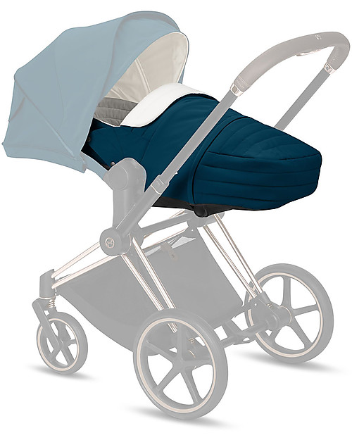 Cybex Navicella Lite Platinum - Mountain Blue - Comoda e Avvolgente Carrozzine e Navicelle