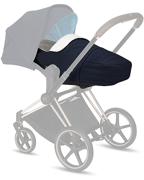 Cybex Navicella Lite Platinum - Nautical Blue - Comoda e Avvolgente Carrozzine e Navicelle