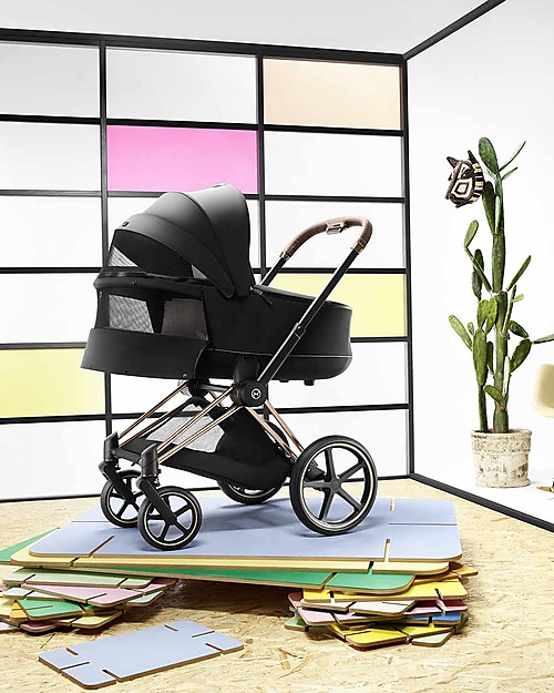 Cybex Navicella Lux Priam - Deep Black - Comoda e Spaziosa! Carrozzine e Navicelle