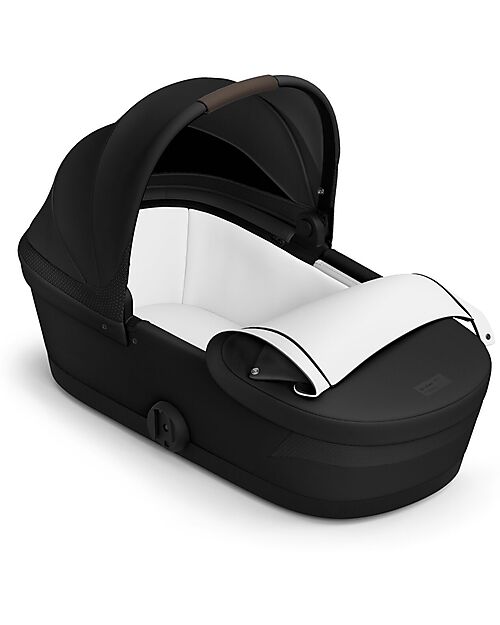Cybex Navicella Melio - Magic Black - Comoda e Facile da Trasportare Carrozzine e Navicelle