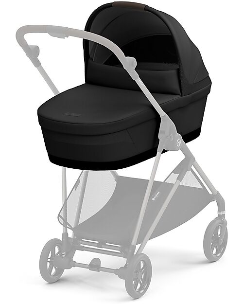 Cybex Navicella Melio - Magic Black - Comoda e Facile da Trasportare Carrozzine e Navicelle