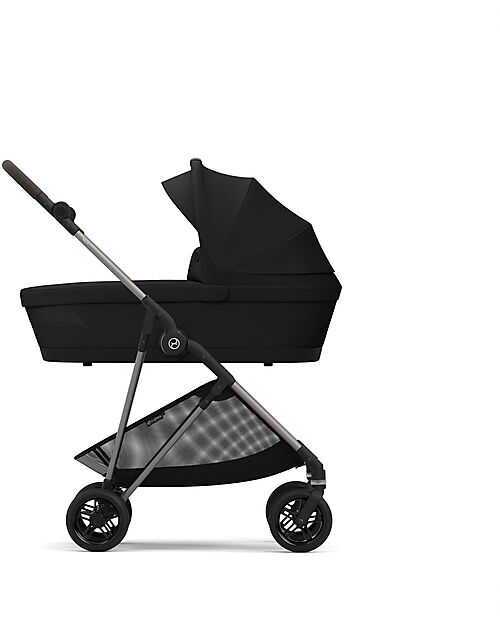 Cybex Navicella Melio - Magic Black - Comoda e Facile da Trasportare Carrozzine e Navicelle