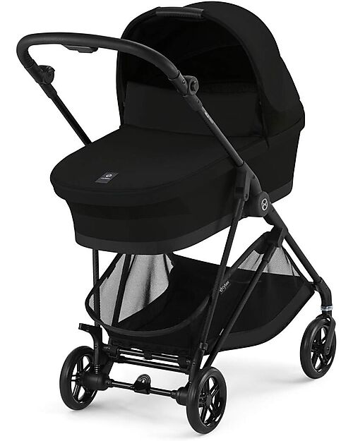 Cybex Navicella Melio - Magic Black - Comoda e Facile da Trasportare Carrozzine e Navicelle