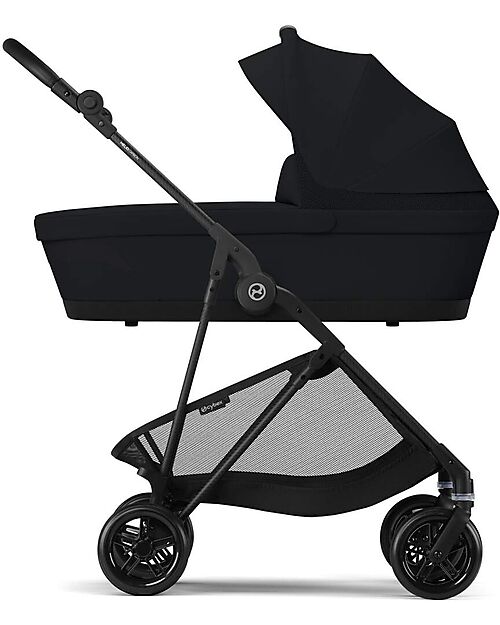 Cybex Navicella Melio - Magic Black - Comoda e Facile da Trasportare Carrozzine e Navicelle