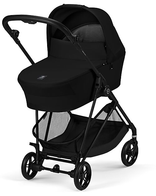Cybex Navicella Melio - Magic Black - Comoda e Facile da Trasportare Carrozzine e Navicelle