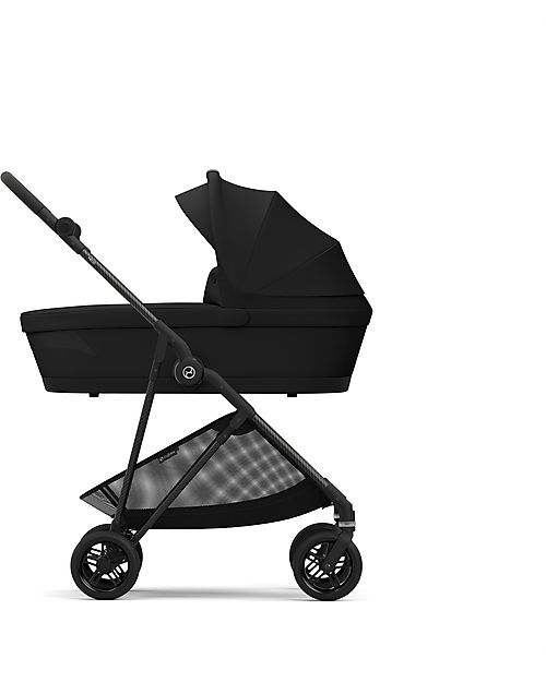 Cybex Navicella Melio - Moon Black - Comoda e Facile da Trasportare Carrozzine e Navicelle