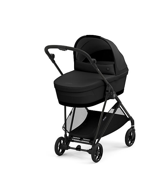 Cybex Navicella Melio - Moon Black - Comoda e Facile da Trasportare Carrozzine e Navicelle