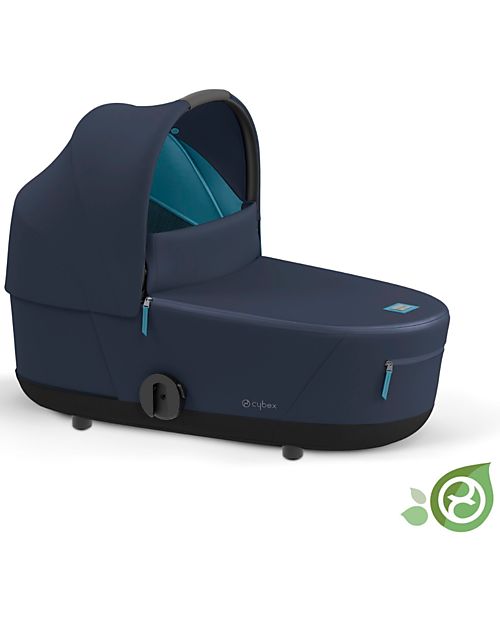 Cybex Navicella Mios Lux  - Dark Navy Blue - Stile Urbano! -  Collezione Conscious Tessuto Realizzato con 21 Bottoglie di Plastica Riciclate Carrozzine e Navicelle