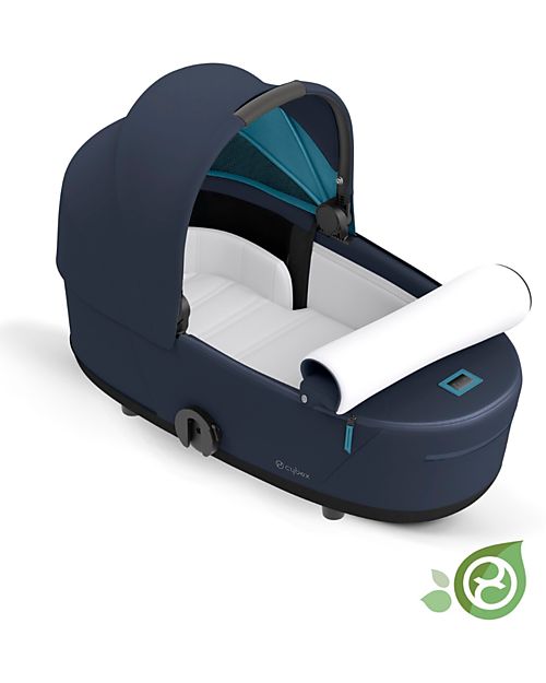 Cybex Navicella Mios Lux  - Dark Navy Blue - Stile Urbano! -  Collezione Conscious Tessuto Realizzato con 21 Bottoglie di Plastica Riciclate Carrozzine e Navicelle