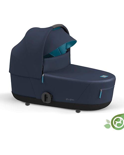 Cybex Navicella Mios Lux  - Dark Navy Blue - Stile Urbano! -  Collezione Conscious Tessuto Realizzato con 21 Bottoglie di Plastica Riciclate Carrozzine e Navicelle