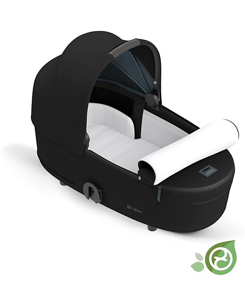 Cybex Navicella Mios Lux  - Onyx Black - Stile Urbano! -  Collezione Conscious Tessuto Realizzato con 21 Bottoglie di Plastica Riciclate Carrozzine e Navicelle