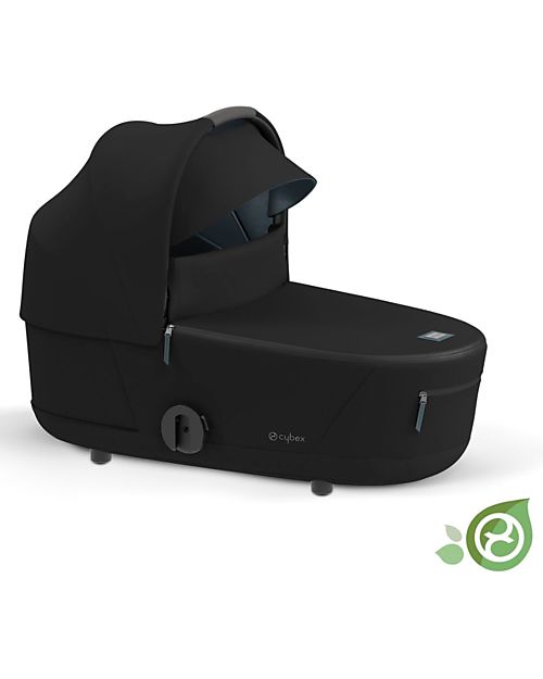 Cybex Navicella Mios Lux  - Onyx Black - Stile Urbano! -  Collezione Conscious Tessuto Realizzato con 21 Bottoglie di Plastica Riciclate Carrozzine e Navicelle