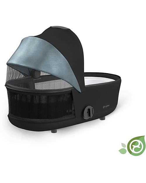 Cybex Navicella Mios Lux  - Onyx Black - Stile Urbano! -  Collezione Conscious Tessuto Realizzato con 21 Bottoglie di Plastica Riciclate Carrozzine e Navicelle