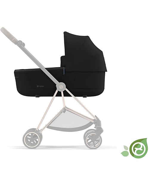Cybex Navicella Mios Lux  - Onyx Black - Stile Urbano! -  Collezione Conscious Tessuto Realizzato con 21 Bottoglie di Plastica Riciclate Carrozzine e Navicelle