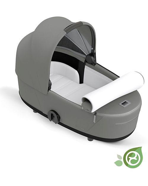 Cybex Navicella Mios Lux  - Pearl Grey - Stile Urbano! -  Collezione Conscious Tessuto Realizzato con 21 Bottoglie di Plastica Riciclate Carrozzine e Navicelle