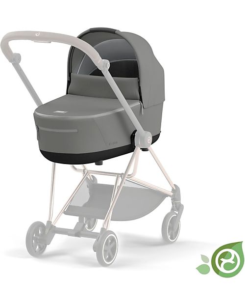 Cybex Navicella Mios Lux  - Pearl Grey - Stile Urbano! -  Collezione Conscious Tessuto Realizzato con 21 Bottoglie di Plastica Riciclate Carrozzine e Navicelle